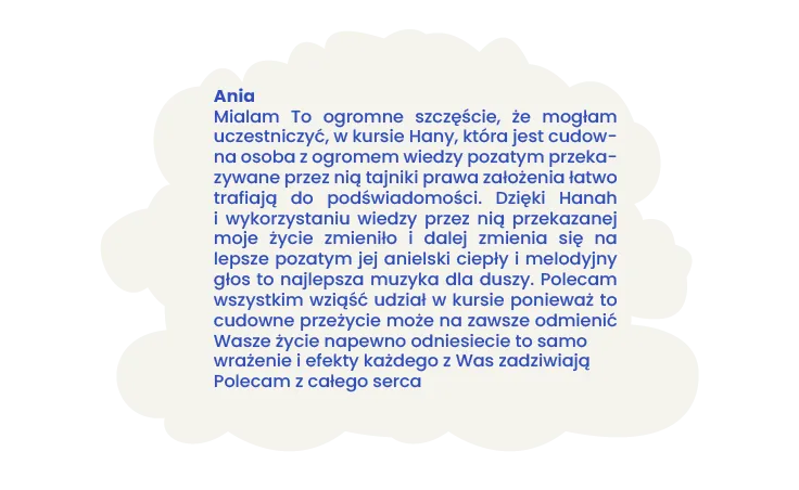 Opinia Ani o szkoleniu Moc Wyobraźni – „Bóg przebrany za Ciebie” wg Neville’a Goddarda