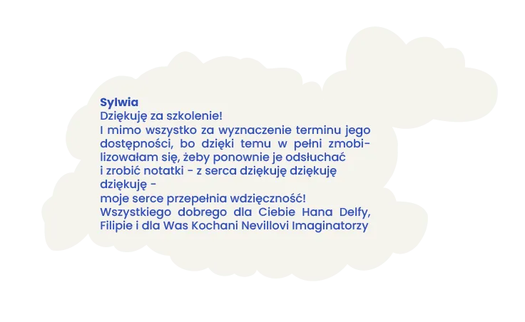 Opinia Sylwii o szkoleniu Moc Wyobraźni – „Bóg przebrany za Ciebie” wg Neville’a Goddarda